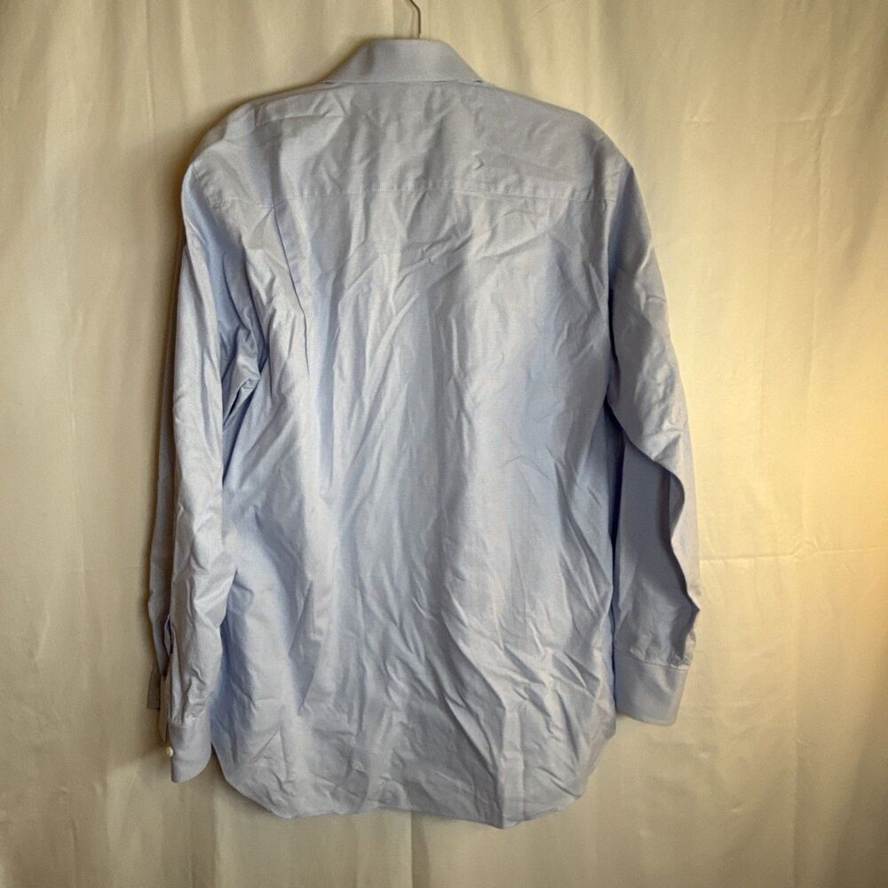 Men’s David Donahue Blue Check Long Sleeve Size 34/35 Preowned - Picture 15 of 16